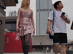 CSCD_pink_dress_and_black_stocking Sizzling Tattooed Vixen Kat Reveals Her Stunning Pussy Up Close