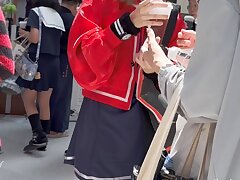 KFC_A_student_in_a_short_skirt Passionate Japanese Lover Cries Out in Ecstasy on Top